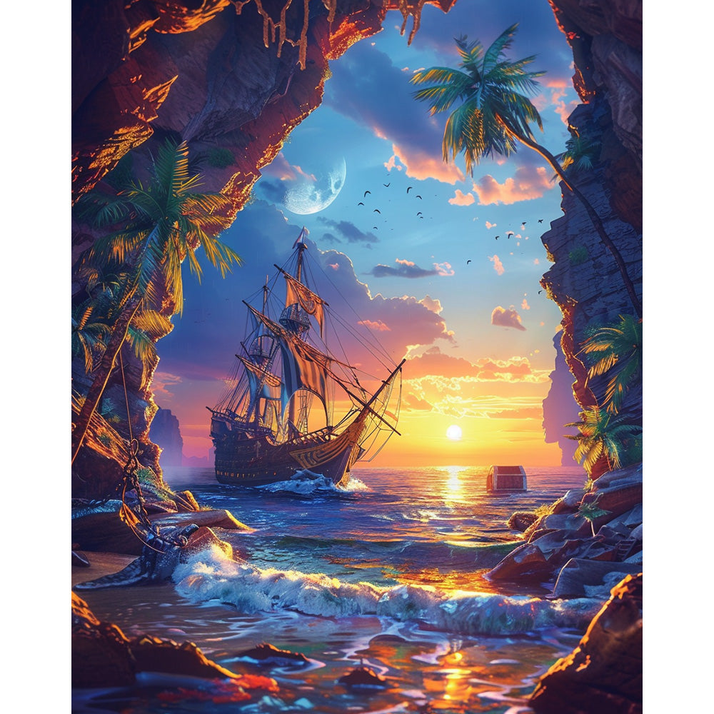 Sailboat Landscape Painting By Number 2