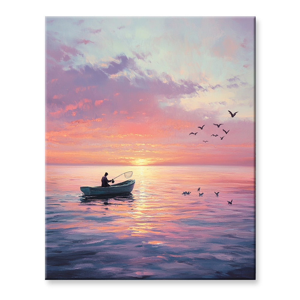 Pink Boat Painting By Number 1