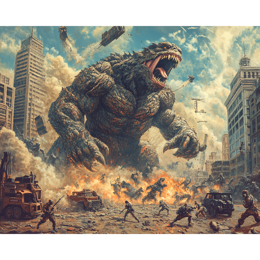 Monsters that Destroy Cities Painting By Number 2