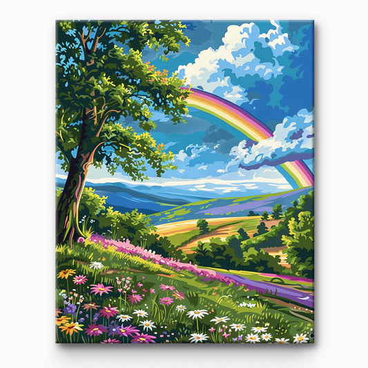 Rainbow Landscape Painting By Number 1