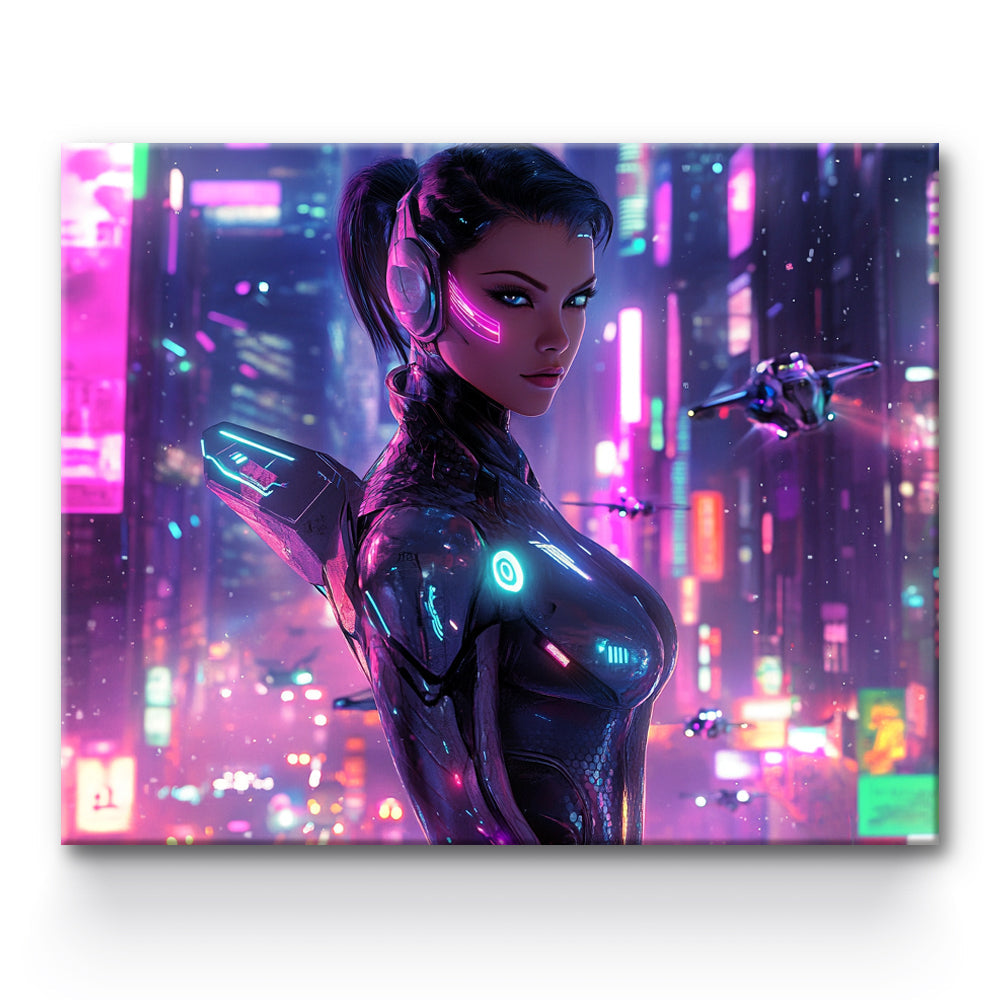 Cyber Girl Painting By Number 1