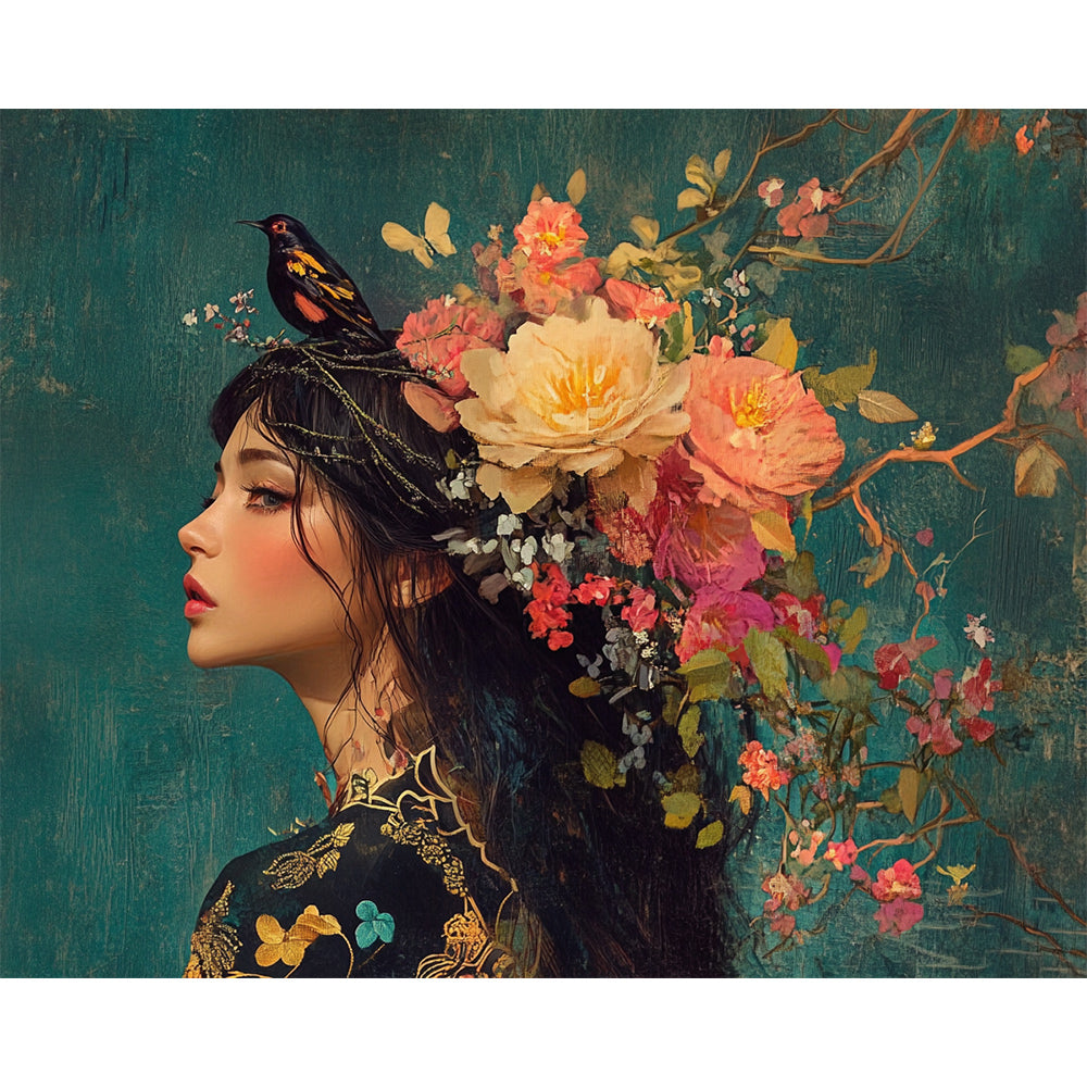Flower Girl Painting By Number 2