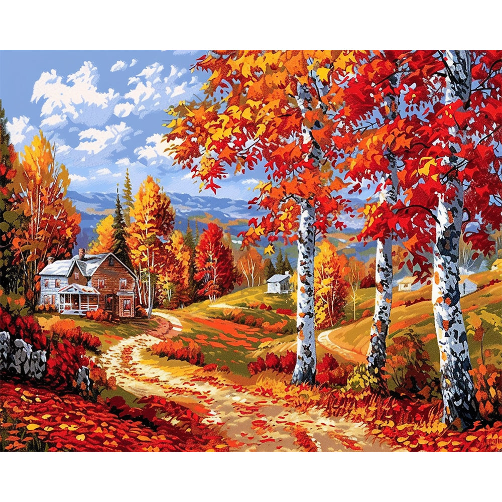 Countryside Autumn Landscape Painting By Number 2