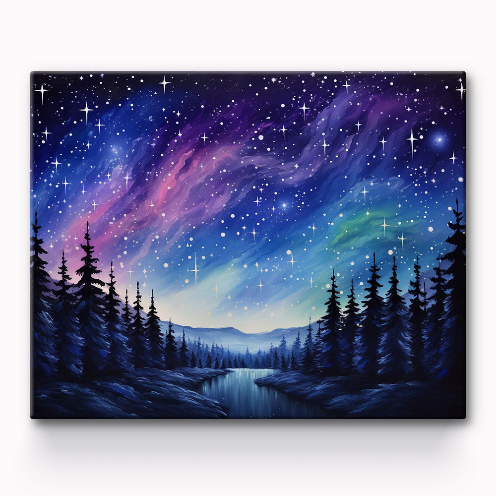 Forest By Starlight Painting By Number 1