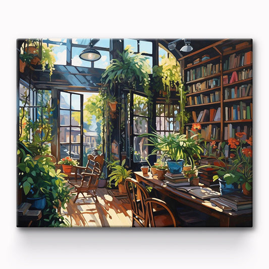 Greenery Study Room Painting By Number 1