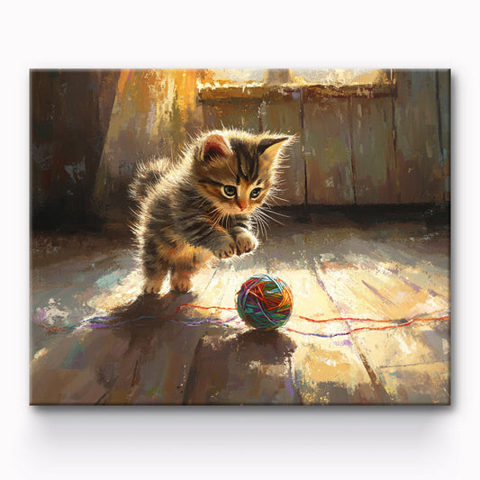 The Appeal of Woolly Balls to Cats Painting By Number 1