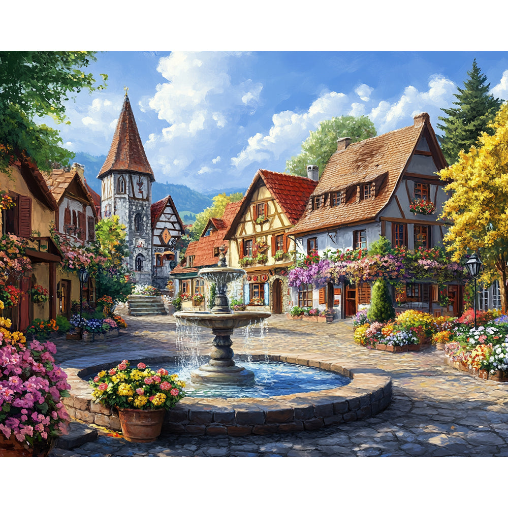 European Style City Architecture Painting By Number 2