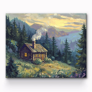 House in the Woods Painting By Number 1