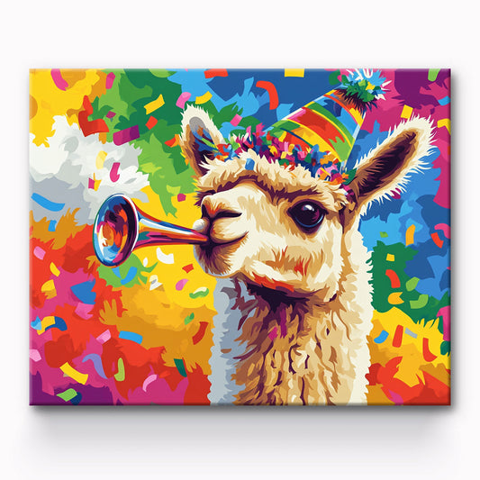 Alpacas Blowing Horns Painting By Number 1
