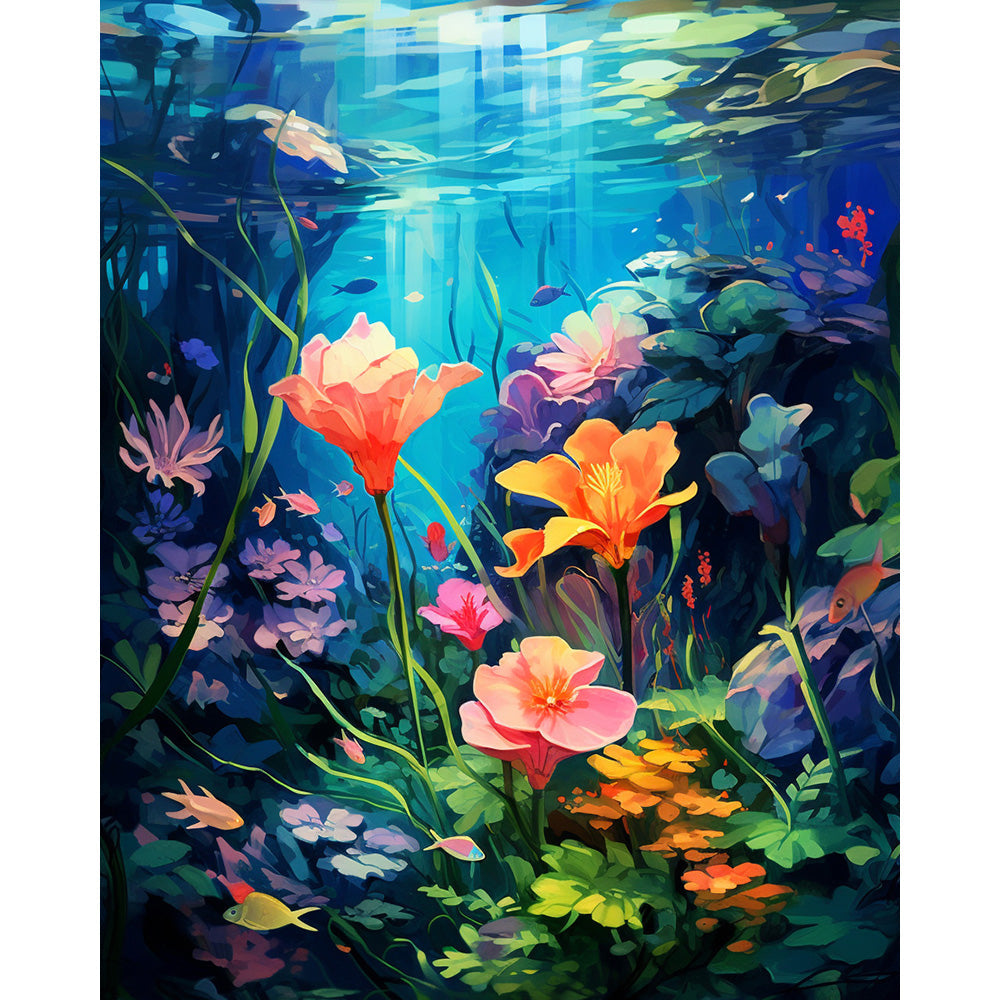 Flowers In Water Painting By Number 2
