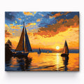 Sunset Boat Painting By Number 1