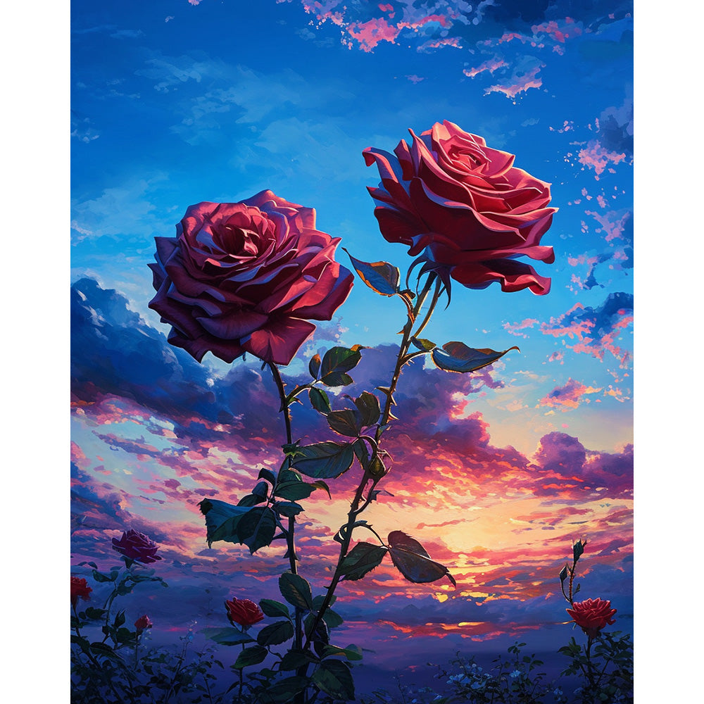 Flower Rose Painting By Number 2