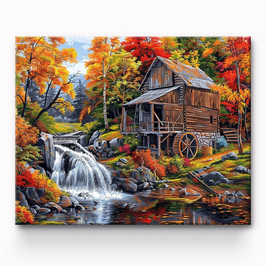 Little Stream And House Painting By Number 1