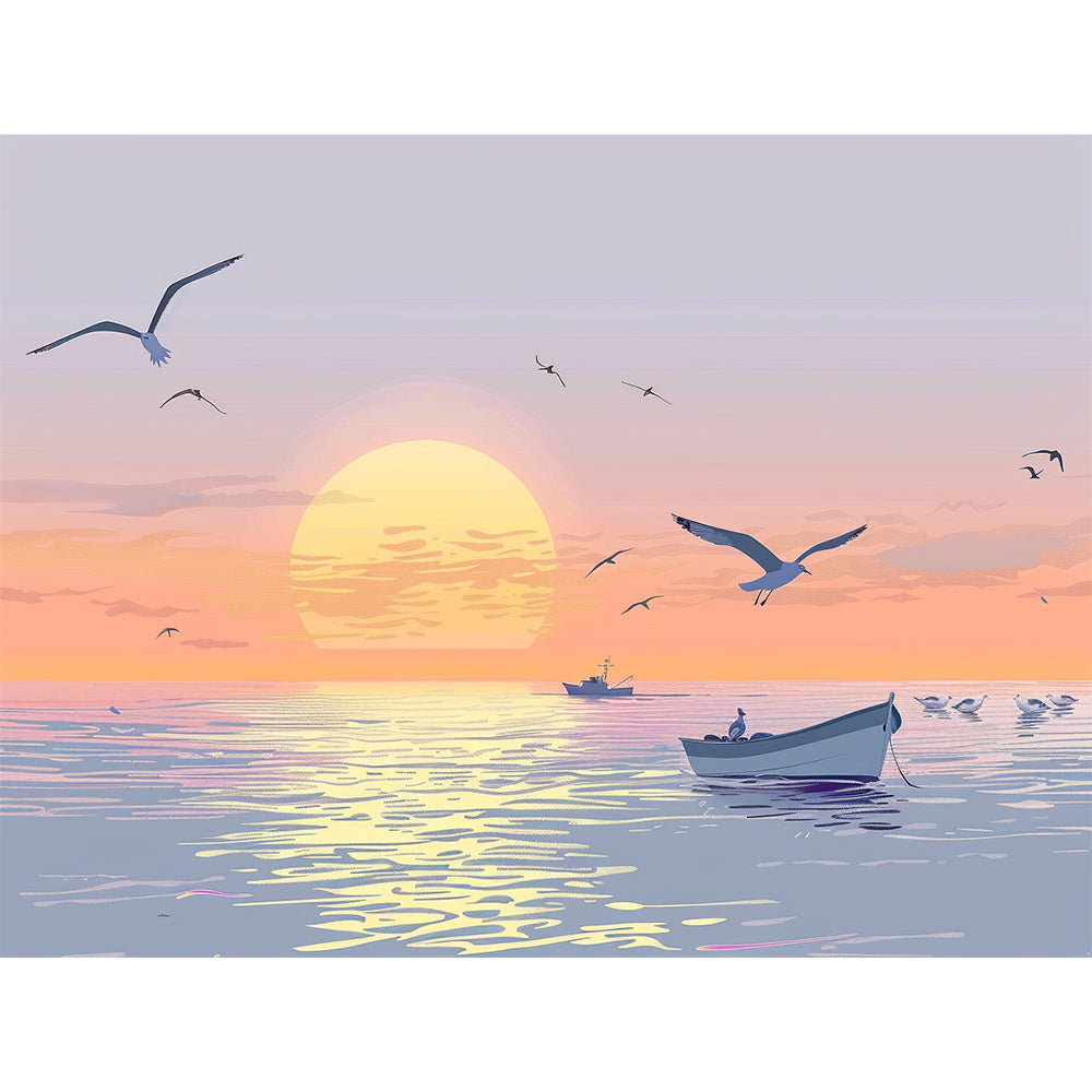 Sunset Over The Sea Painting By Number 2