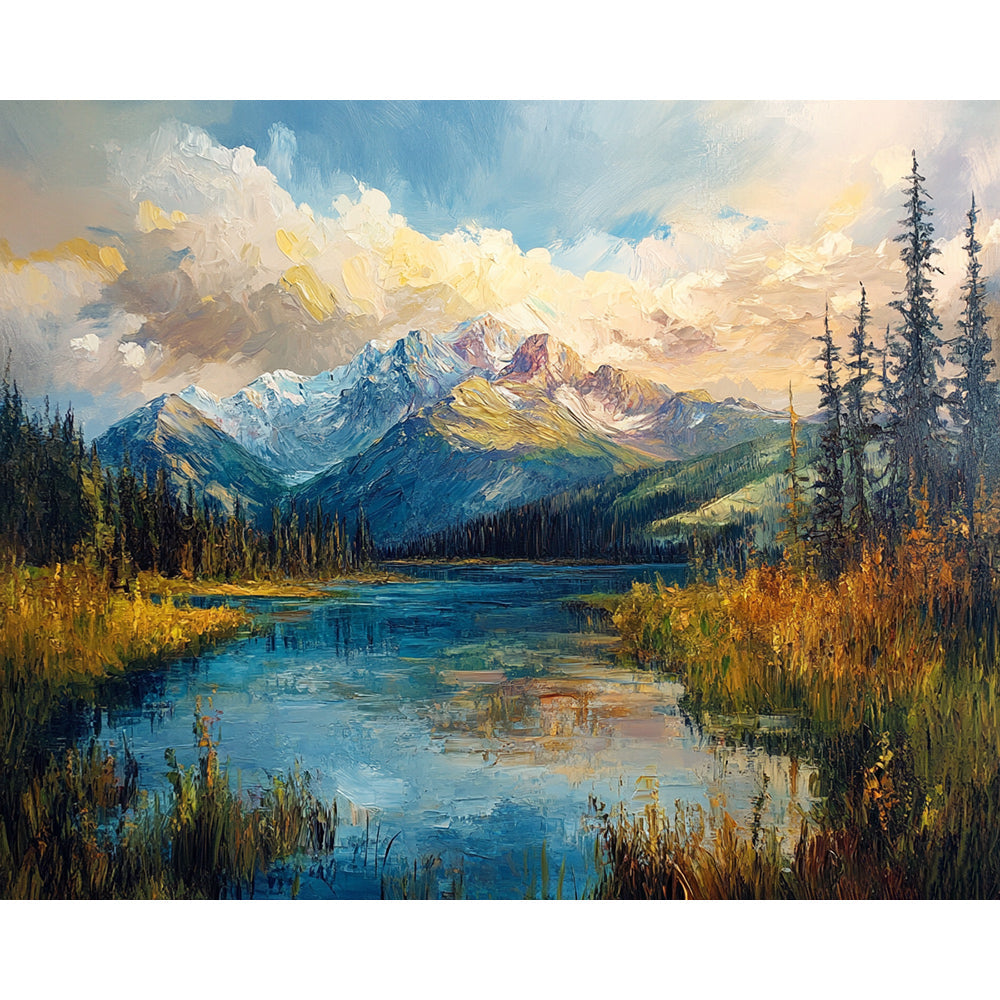 Mountains And  Lake Painting By Number 2
