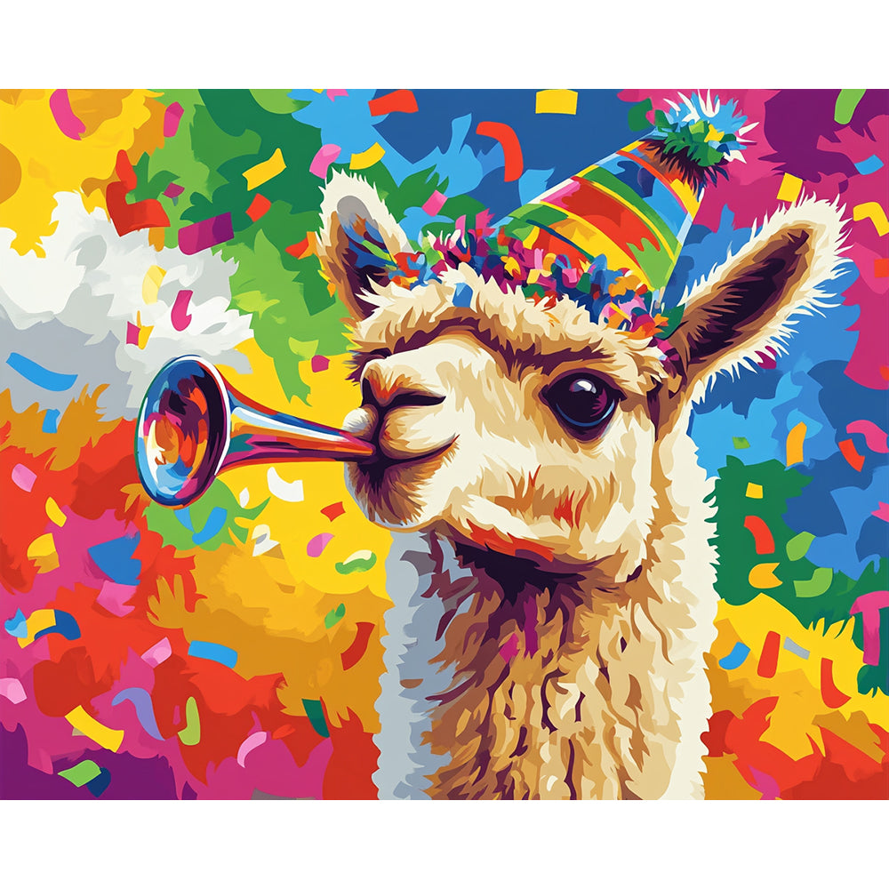 Alpacas Blowing Horns Painting By Number 2