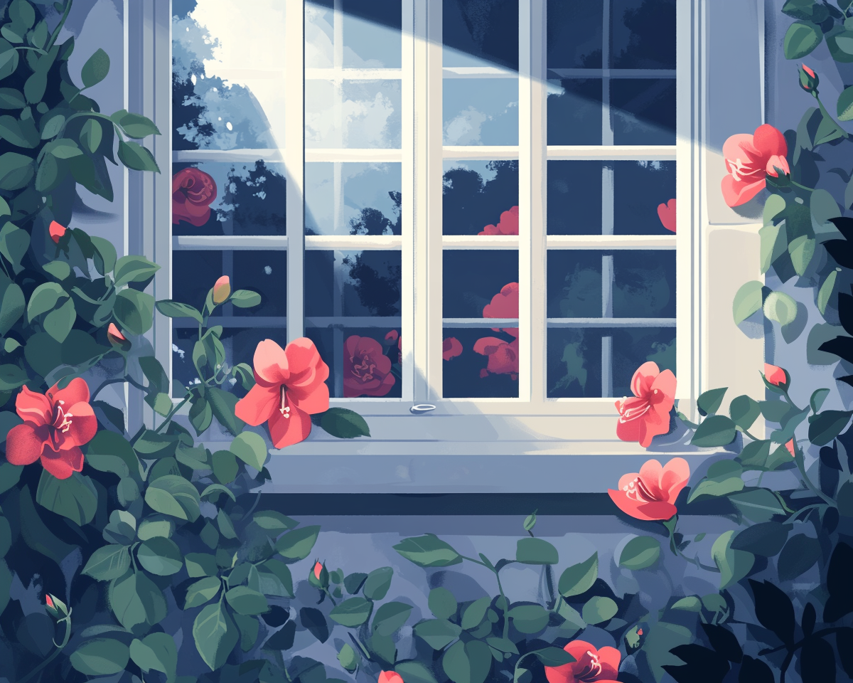 Osmanthus Flower By The Window Painting By Number 2