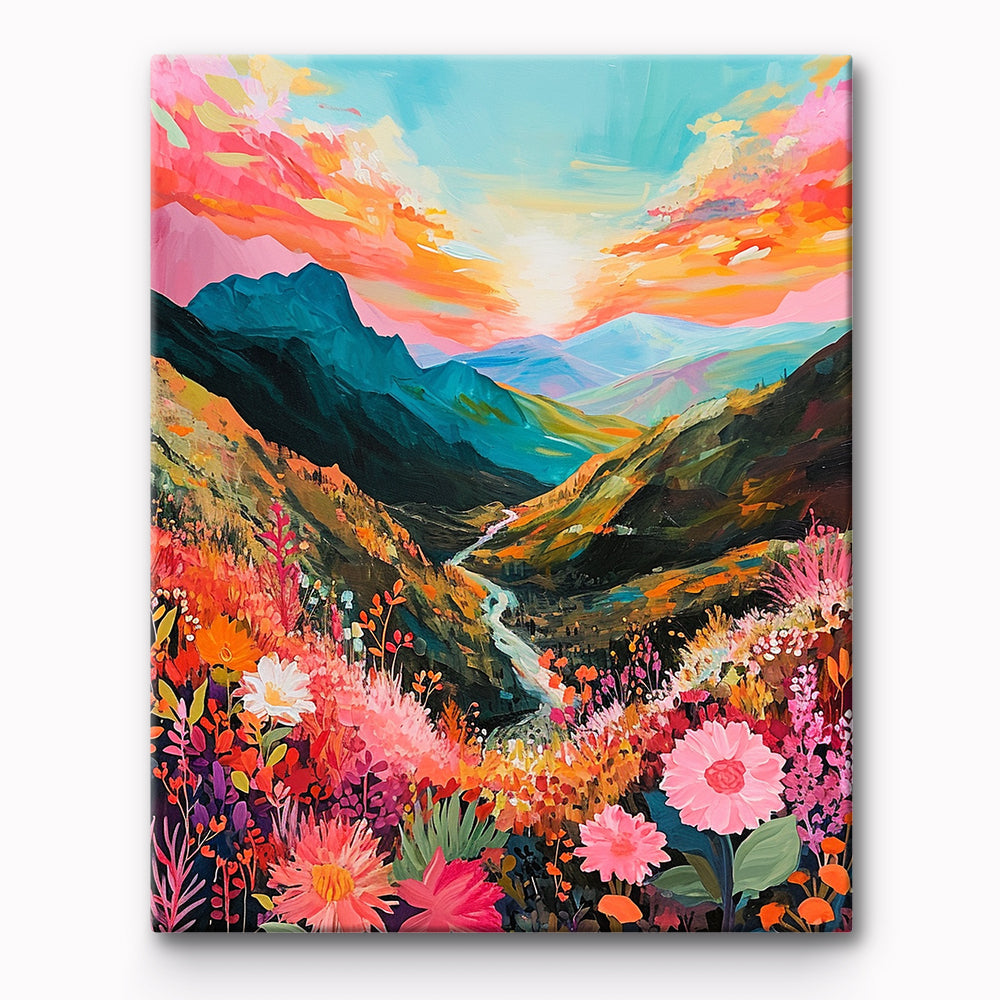 Valley Flower Landscape Painting By Number 1