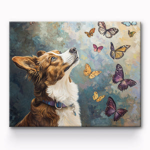 Butterfly And Dog Painting By Number 1