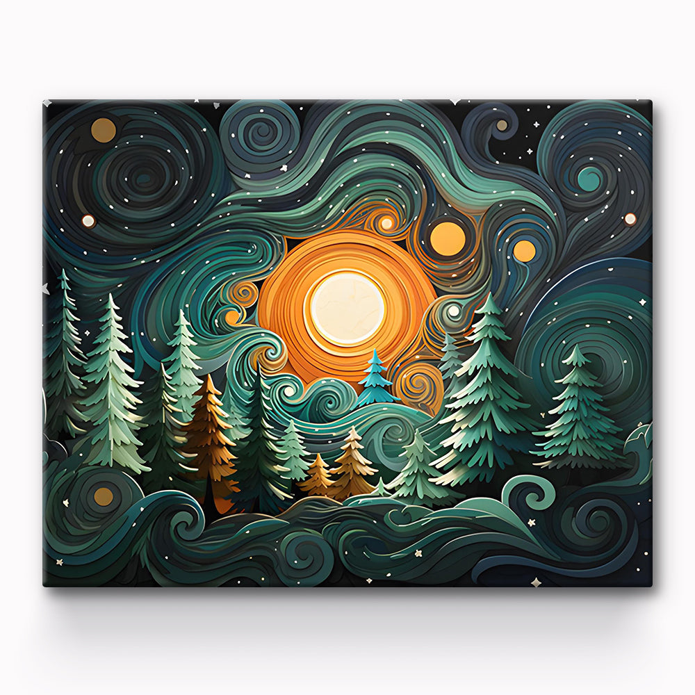 Forest by Starlight Painting By Number 1