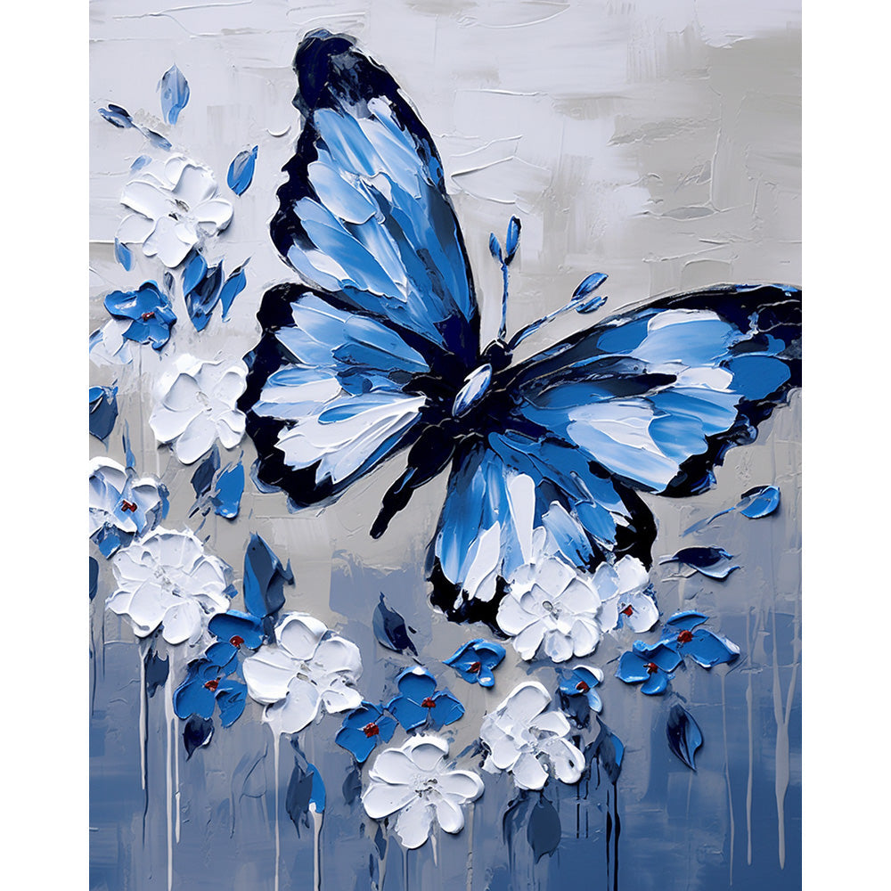 Blue Butterfly Painting By Number 2