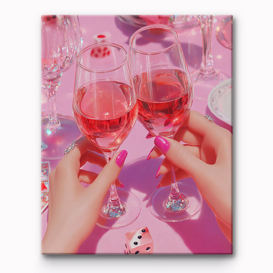 Pink Game Night Painting By Number 1