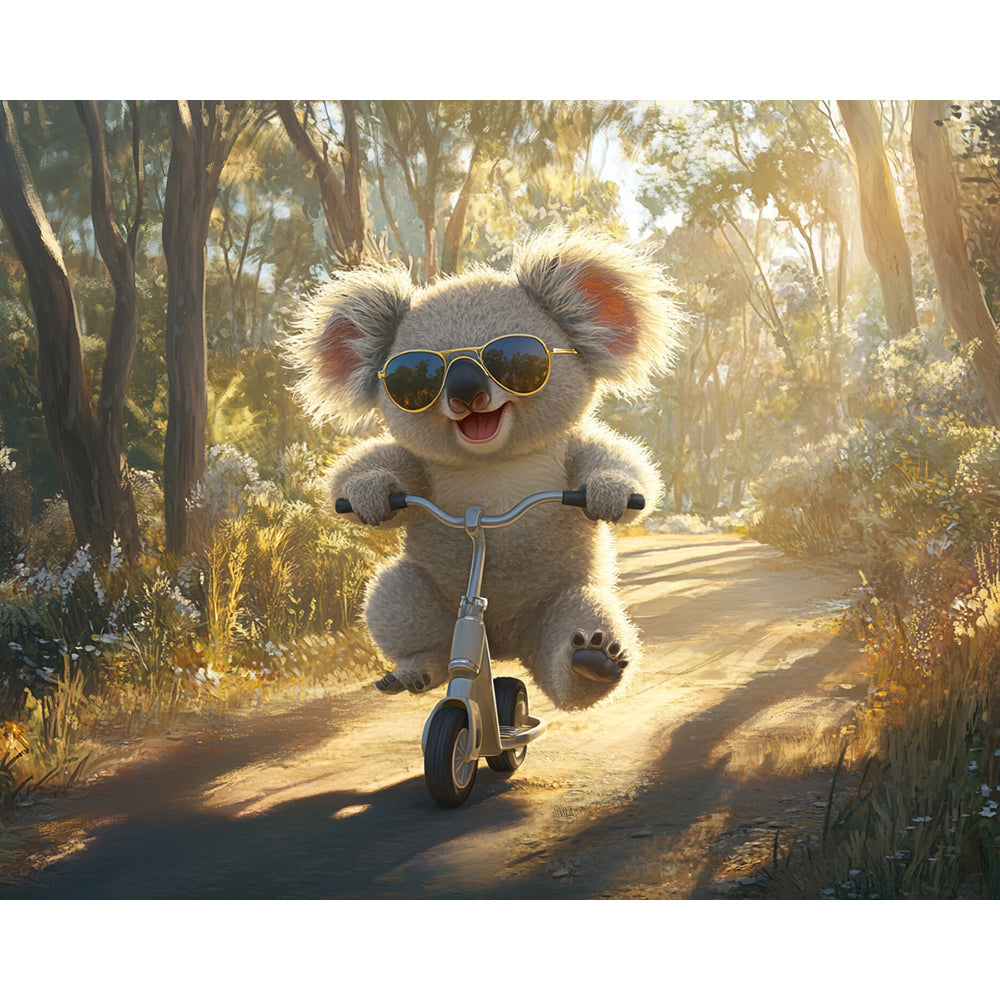 Sloth Learning To Ride Painting By Number 2