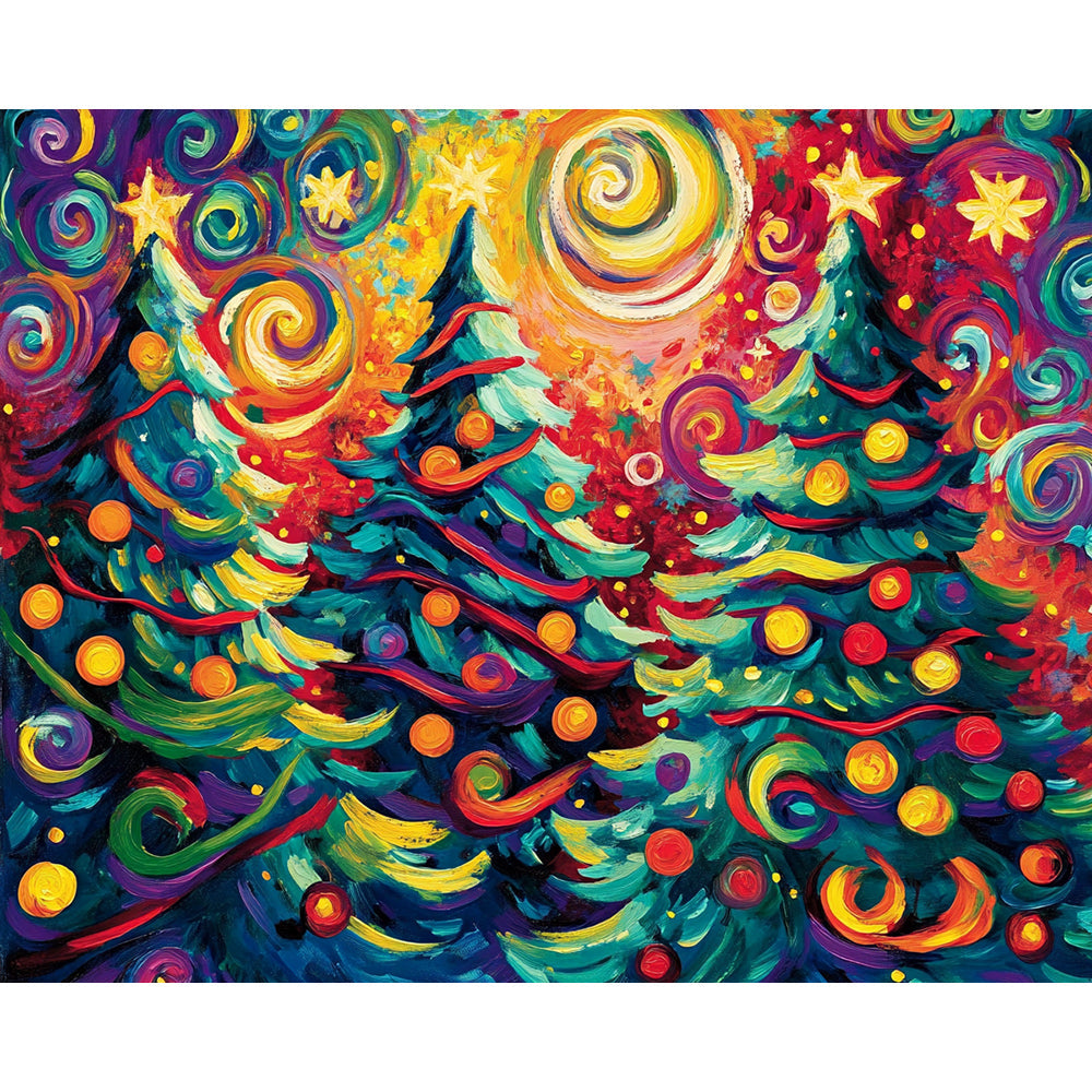 Christmas Trees Painting By Number 2