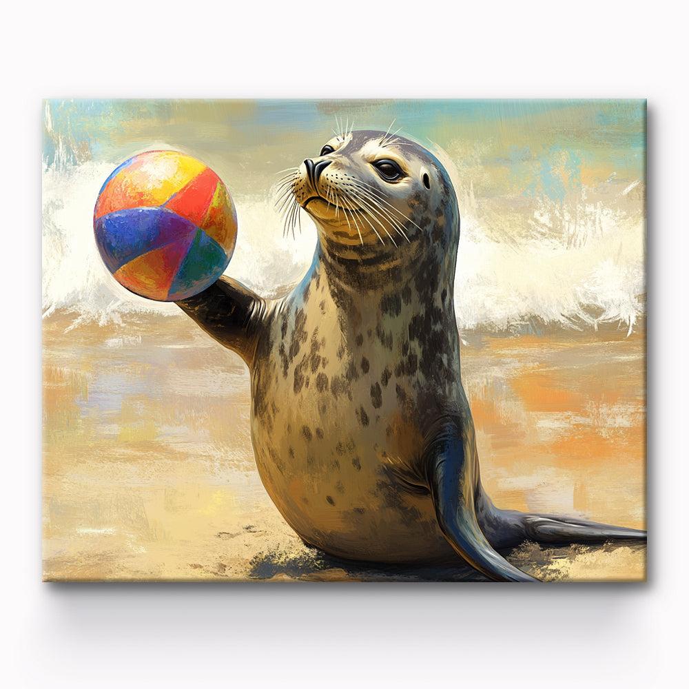 Seal Playing Pickleball Painting By Number 1