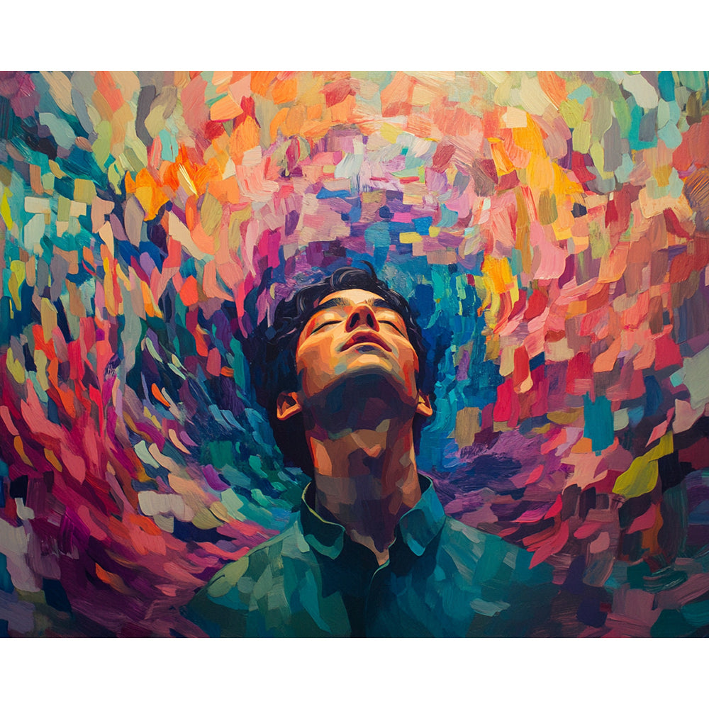 Man Looking Up Painting By Number 2