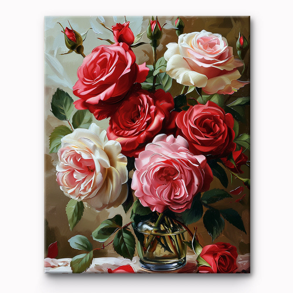 Flower Rose Painting By Number 1