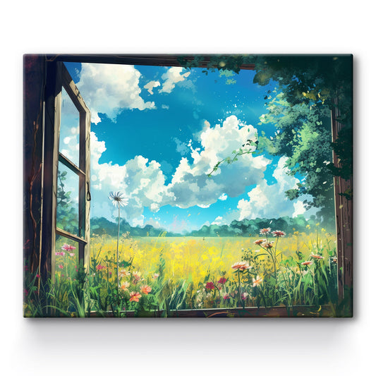 Rural Landscape Outside The Window Painting By Number 1