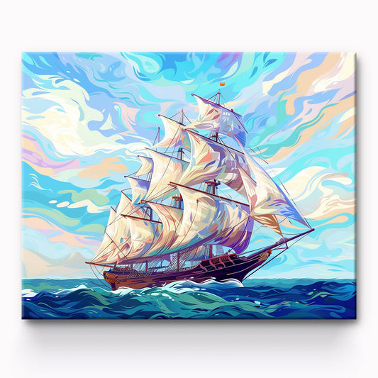 Sailboat Sea Painting By Number 1