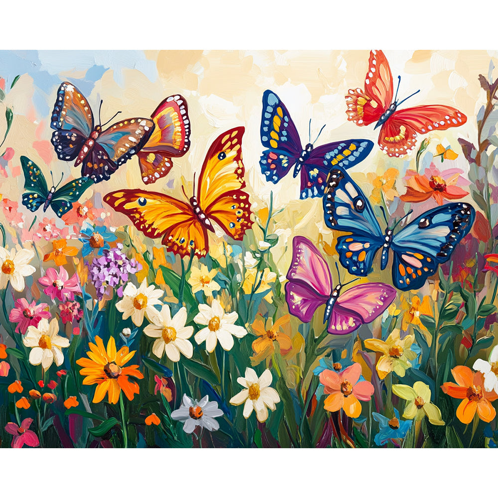 Butterfly In Flower Painting By Number 2