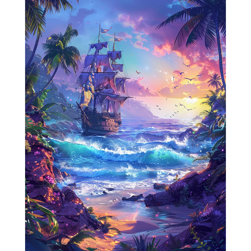 Sailboat Landscape Painting By Number 2