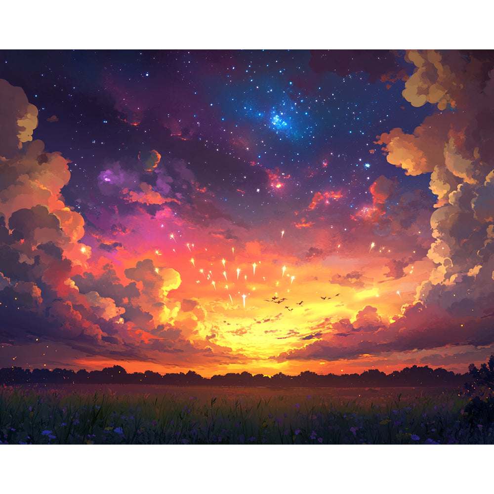 Evening Sunset Landscape Painting By Number 2