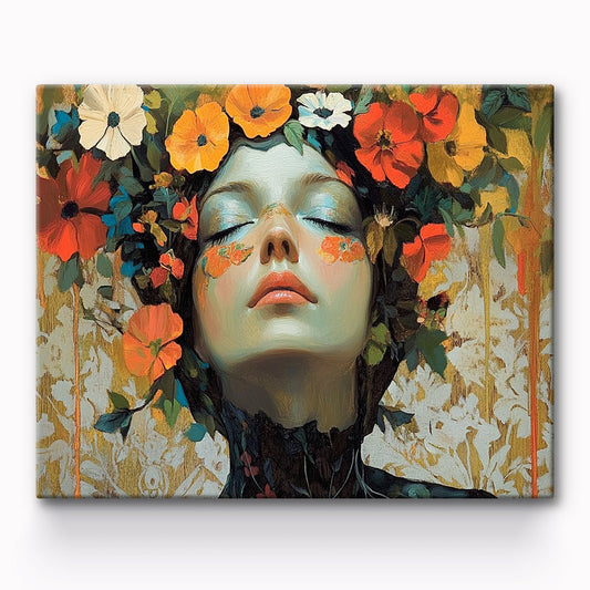 Flower Girl Painting By Number 1