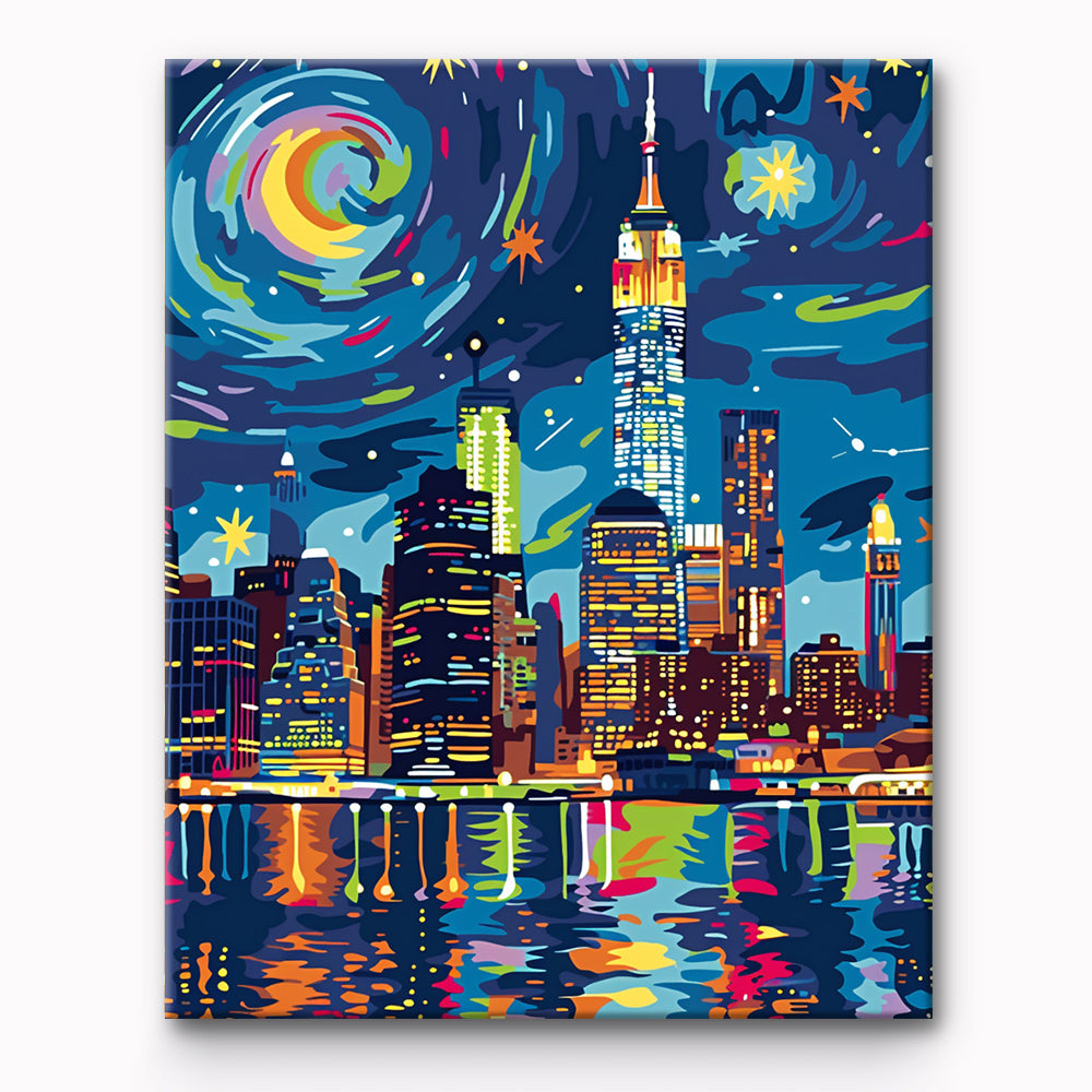The City of Night Sky Painting By Number 1