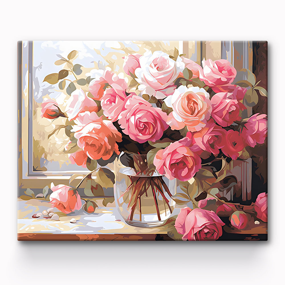 Rose Folwer 36 Color Painting By Number 1