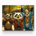Three Happy Pandas Painting By Number 1