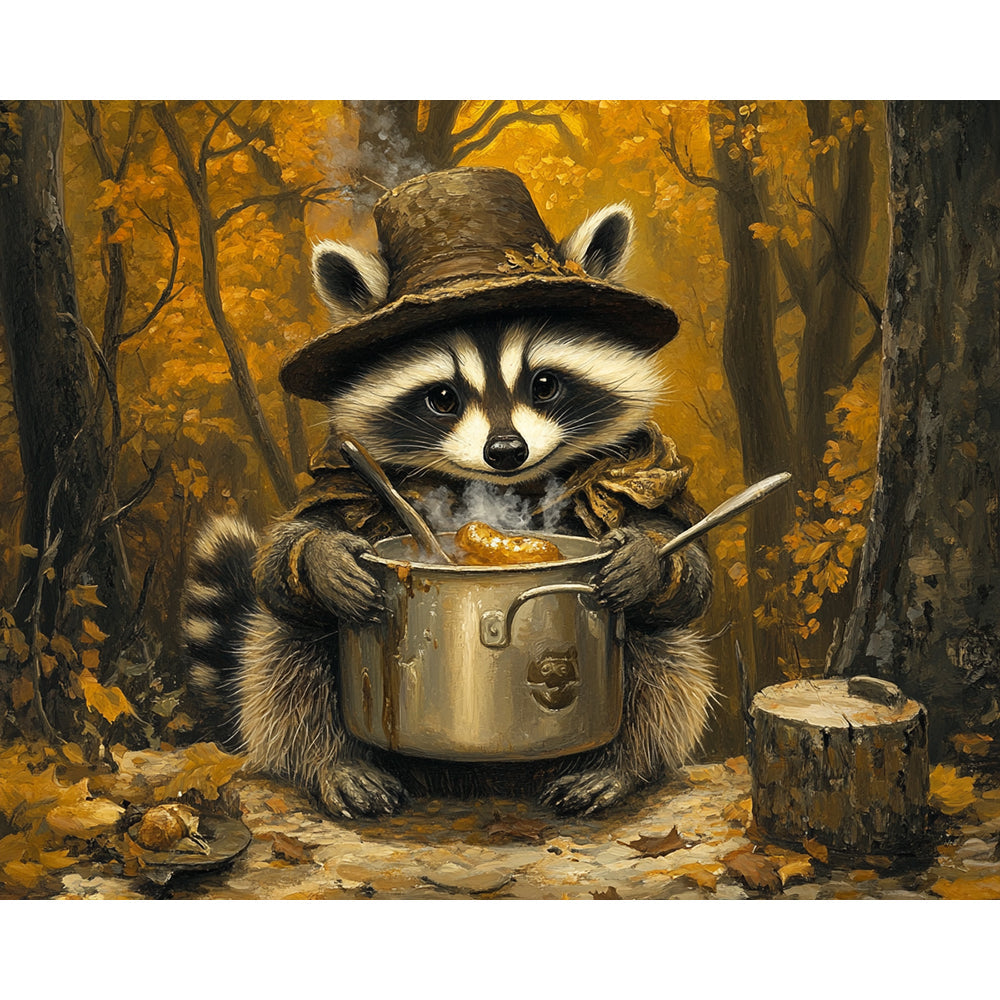 Raccoon Cooking Painting By Number 2