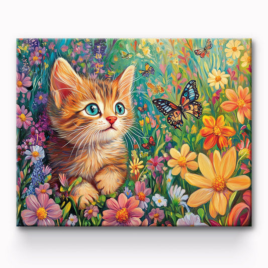 Butterfly And Cat Painting By Number 1