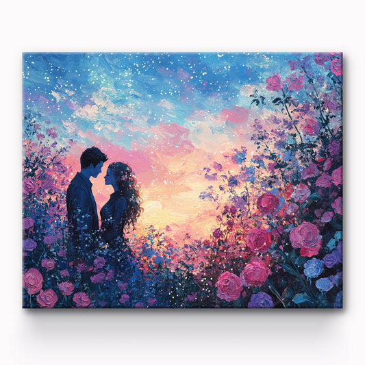 Embracing In The Sea Of Flowers Painting By Number 1