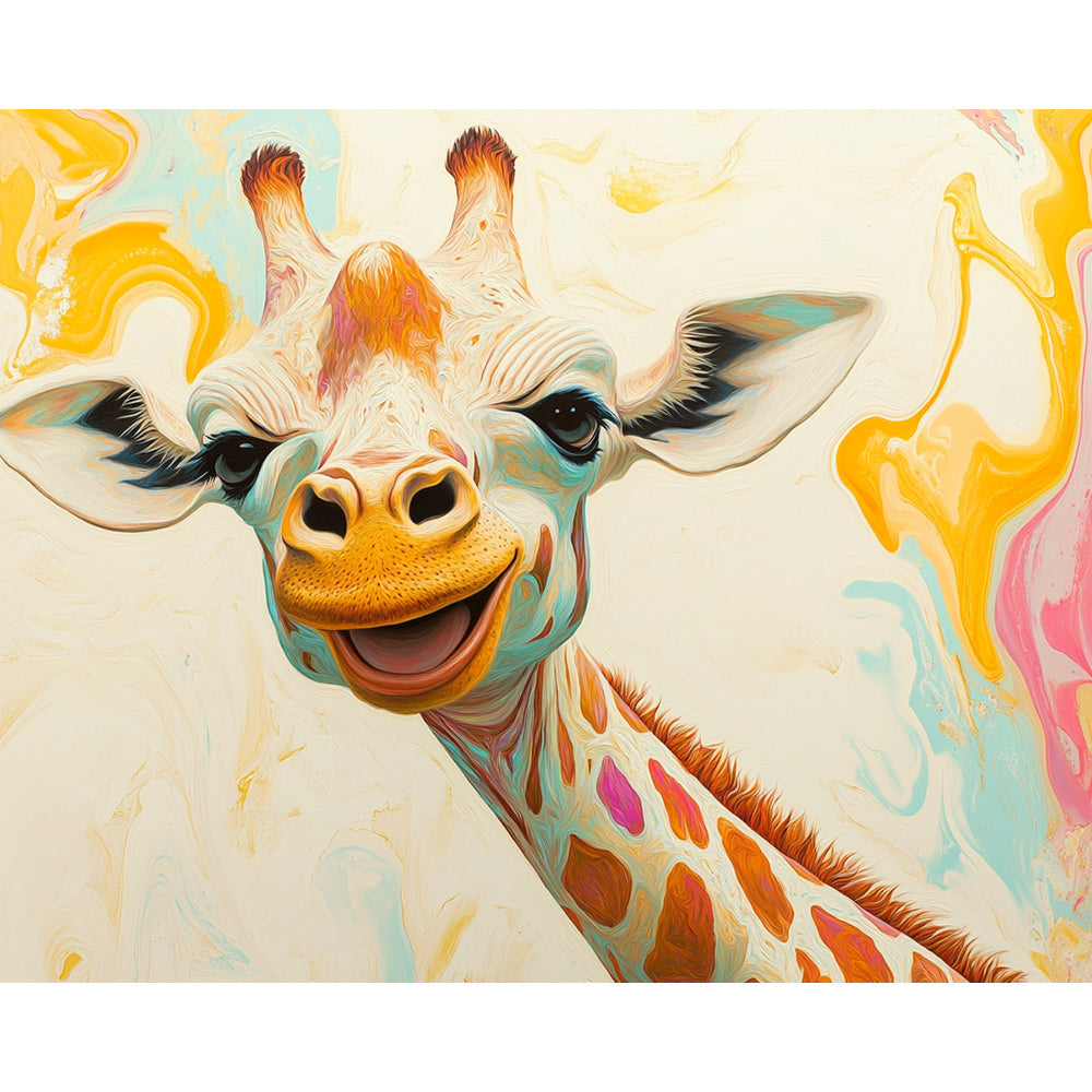 Giraffe Portrait Painting By Number 2