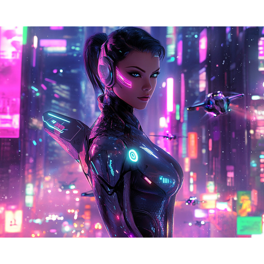Cyber Girl Painting By Number 2