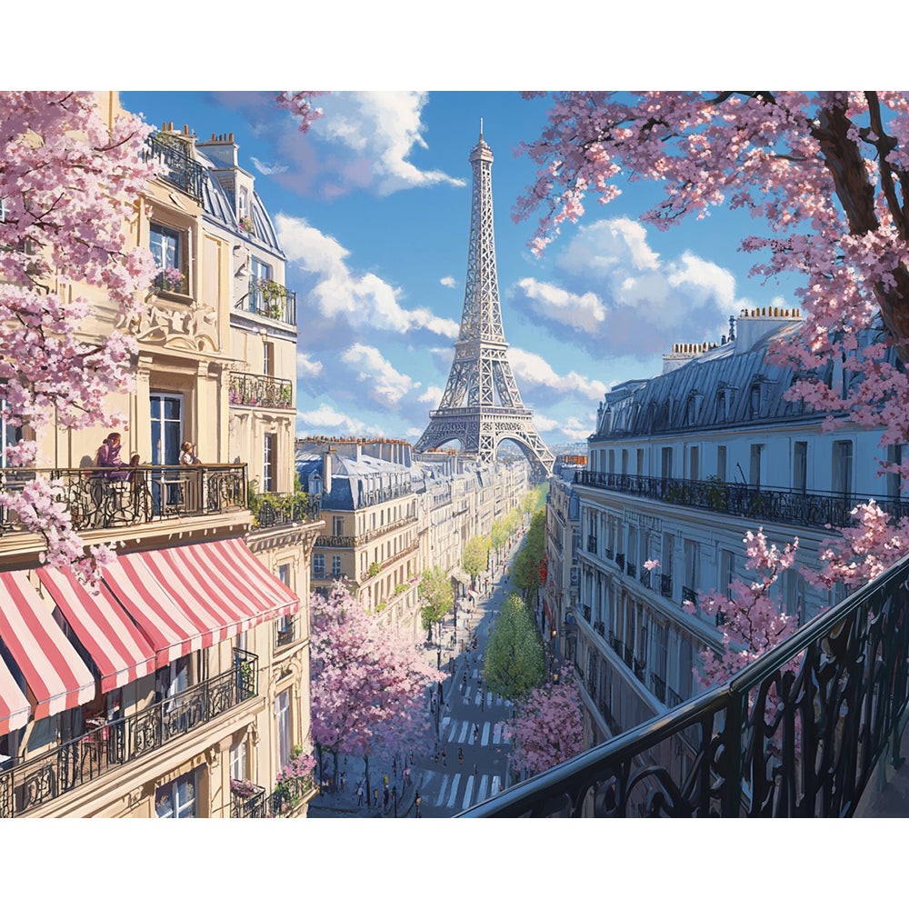 Paris Tower Outside Window Painting By Number 2
