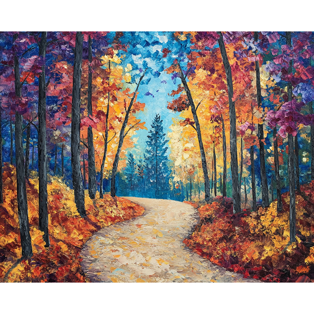 Fallen Leaves In Autumn Painting By Number 2