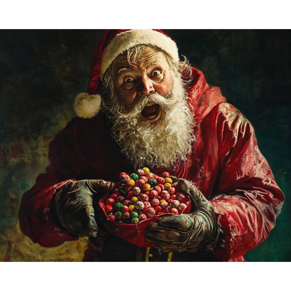 Santa Claus Loving Rainbow Candy Painting By Number 2