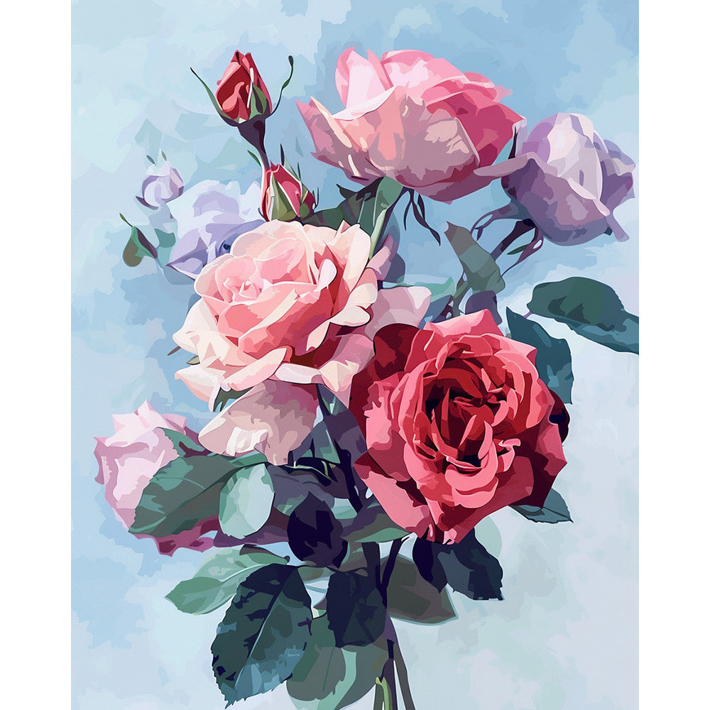 Flower Rose Painting By Number 2