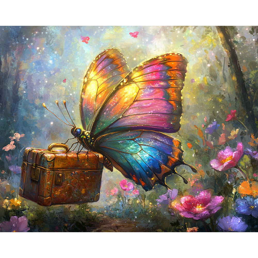 Butterfly With Briefcase Painting By Number 2